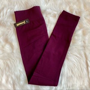 Fuzzy Lined Maroon Leggings